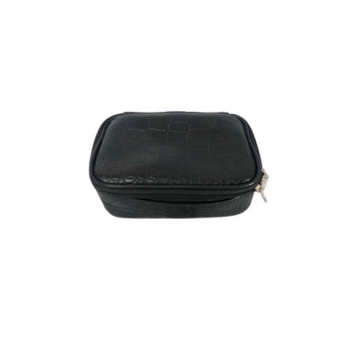 Small pvc leather material carry cosmetic bags with zipper pocket and mirror 