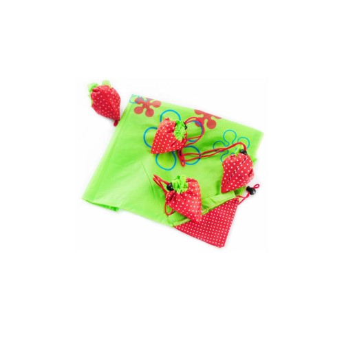 Nylon material strawberry style of fold shopping bags with printing logo 