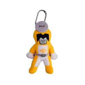 Personalized robot stuffed plush toys keychain with short fur and printed logo