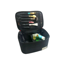 Versatile makeup case with multiple compartments and brush set pouches for convenient organization and easy carrying